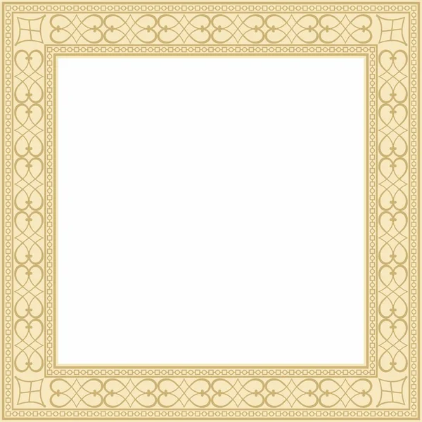 ベクトルゴールドの正方形の古典的なルネサンス装飾 無限のヨーロッパの国境 復活スタイルのフレーム — ストックベクタ