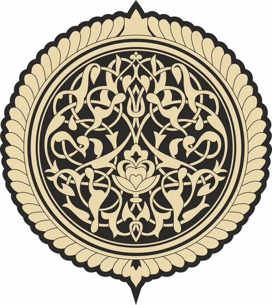 Vektorové Zlato Černá Kulatá Arabská Ornament Muslimský Vzorovaný Medailon — Stockový vektor