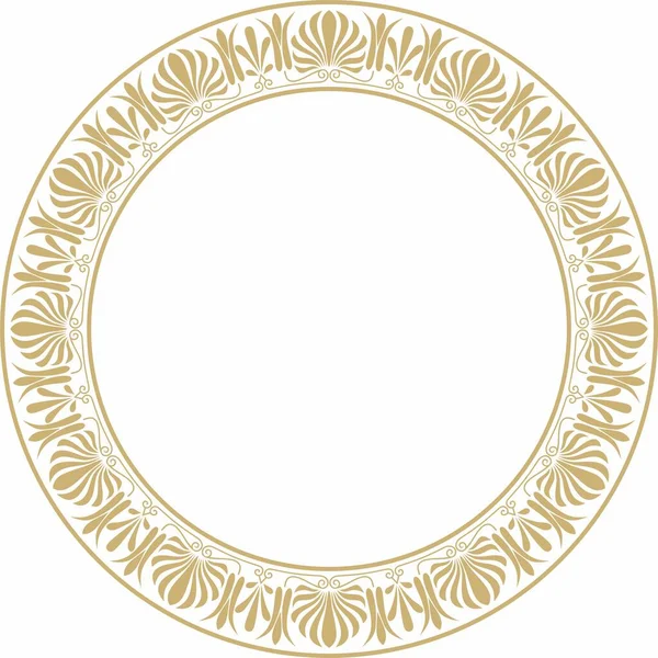 Vector Gold Classical Greek Ornament European Ornament Border Frame Circle — Stock Vector