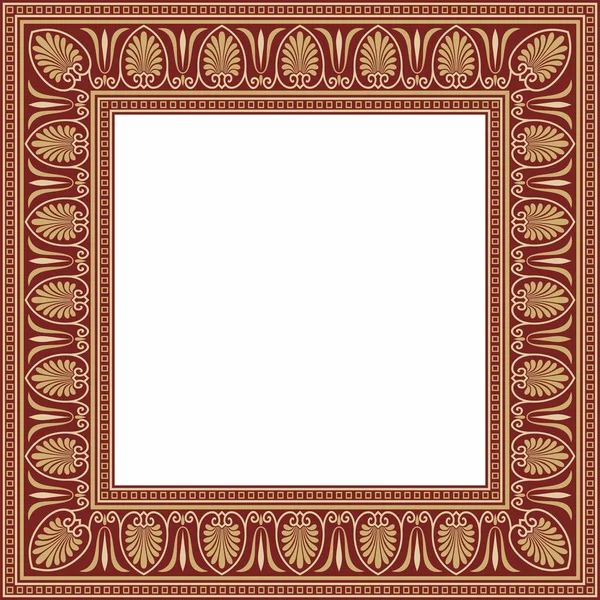 과붉은 사각형의 그리스 장식이다 유럽의 테두리 그리스 — 스톡 벡터