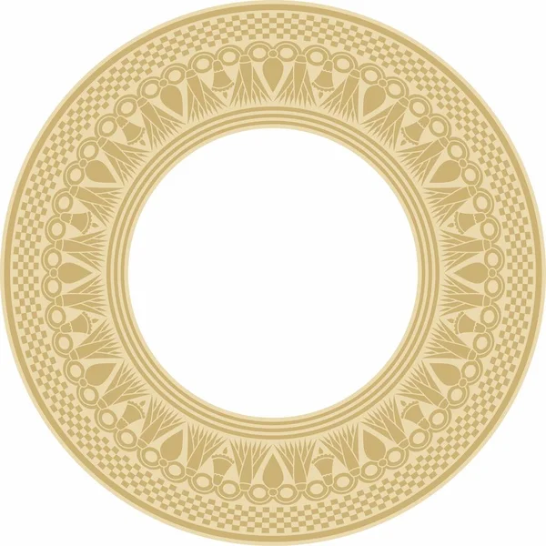 stock vector Vector golden round Egyptian ornament. Endless Circle, Ring of Ancient Egypt. Geometric African frame