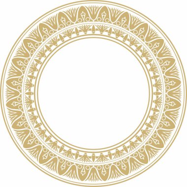 Eski altın Mısır süsü taşıyıcısı. Sınırsız ulusal etnik sınır, çerçeve, halka