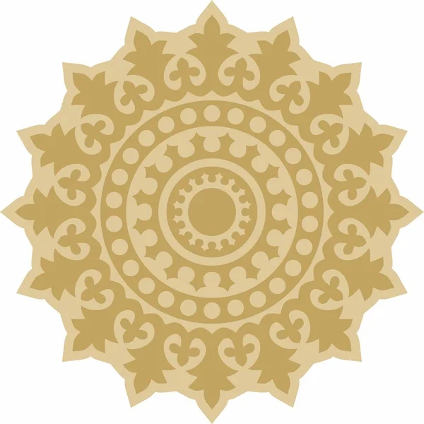 Vektorový Zlatý Kulatý Starobylý Byzantský Ornament Klasický Kruh Východořímské Říše — Stockový vektor