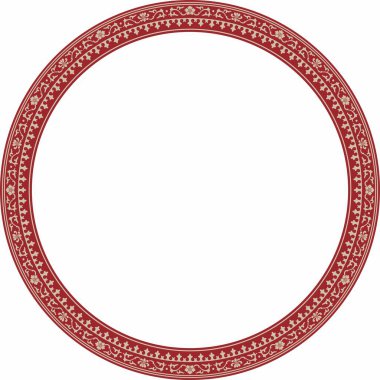 Vektör kırmızı çerçeve, sınır, Çin süsü. Doğu Asya, Kore, Malezya, Japonya, Singapur, Tayland halkaları.