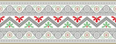 Vektör renkli, pürüzsüz Kızılderili süsü. Etnik ulusal sınır, Hindistan çerçevesi