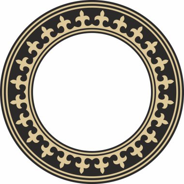 Altın ve siyah renkli Kazak milli süsü. Büyük Steppe 'deki insanların etnik kalıpları,