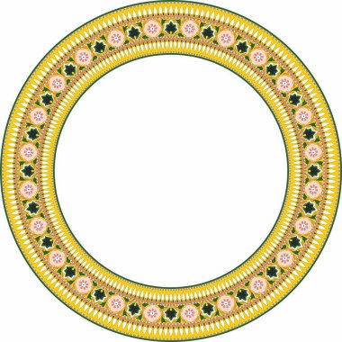 Ulusal Hint süsü etrafında vektör. Renk çemberi kenarı, çerçeve, halka