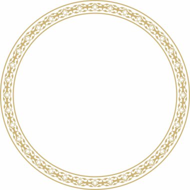 Altın turuncu Türk süsü. Osmanlı çemberi, halka, çerçeve.