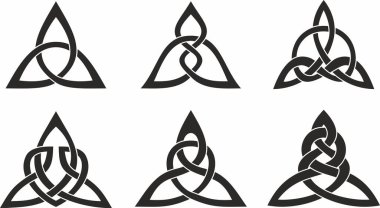 Vektör altın ve kırmızı Kelt düğümü. Antik Avrupa insanlarının süsü. İrlanda, İskoçlar, İngilizler, Franklar 'ın işareti ve sembolü..