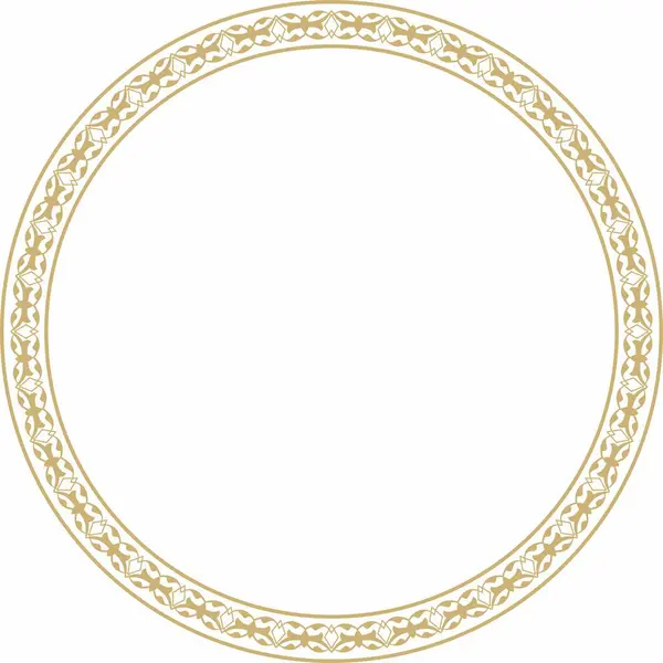 Vector Gouden Ronde Turkse Ornament Ottomaanse Cirkel Ring Frame Vectorbeelden