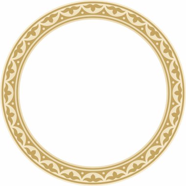 Altın turuncu Kazak ulusal süsü. Büyük Steppe, Moğollar, Kırgız ve Kalmyk halklarının etnik kalıpları,