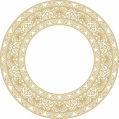 Vector Gold yuvarlak klasik Rönesans süsü. Çember, halka Avrupa sınırı, canlanma biçimi çerçevesi