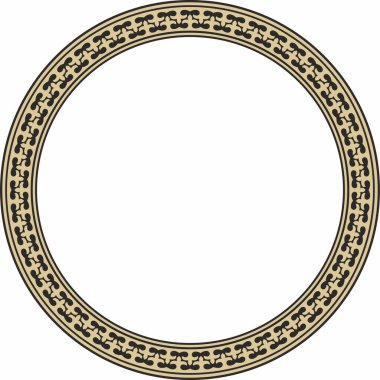 Altın ve siyah renkli Kazak milli süsü. Büyük Steppe 'deki insanların etnik kalıpları,