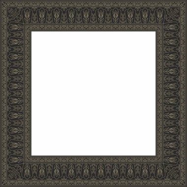 Siyah ve altın kareli Türk süsü vektör doğrusal kontur. Osmanlı dikdörtgeni, halka, çerçeve. Lekelenmiş camlar için Müslüman deseni.