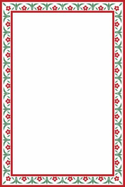 Vektör renkli kare Türk süsü. Sonu gelmeyen ulusal sınır, çerçeve