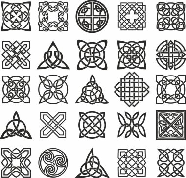 Vektör altın ve kırmızı Kelt düğümü. Antik Avrupa insanlarının süsü. İrlanda, İskoçlar, İngilizler, Franklar 'ın işareti ve sembolü..