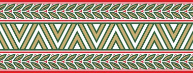 Vector colored seamless Yakut ornament. Endless border, frame of the northern peoples of the Far East. clipart