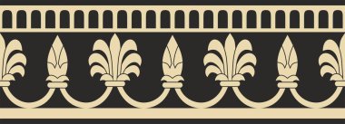 Sonsuz altın ve siyah İran süsü. Kusursuz çerçeve, İran uygarlığının sınır etnik düzeni