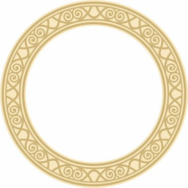 Vector Gold yuvarlak klasik Rönesans süsü. Çember, halka Avrupa sınırı, canlanma biçimi çerçevesi