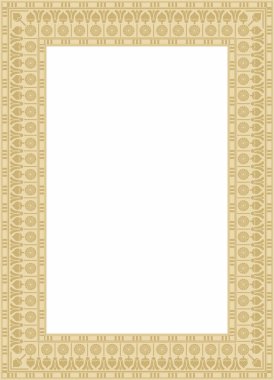 Vektör altın kare Mısır süsü. Sonsuz Dikdörtgen, Antik Mısır 'ın Yüzüğü. Geometrik Afrika çerçevesi