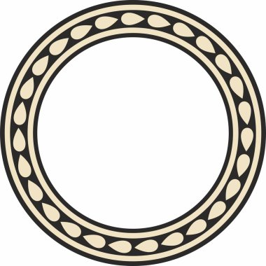 Vektör altın ve siyah yuvarlak Yahudi süsü. Davut Yıldızı. Semitik çember, halka. Kudüs