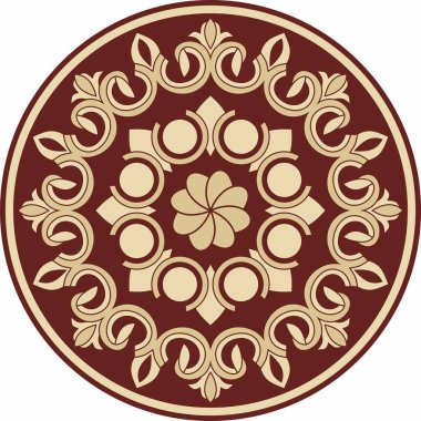 Siyah ve kırmızı vektör Türk süsü. Sonsuz Osmanlı Ulusal Çemberi.