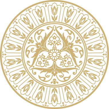 Altın turuncu Türk süsü. Osmanlı çemberi, halka, çerçeve.