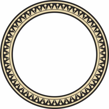 Vektör altın ve siyah Türk süsü. Osmanlı çemberi, halka, çerçeve.