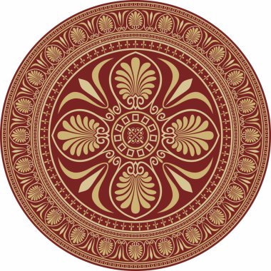 Antik Yunan 'ın kırmızı ve altın renkli süsü. Roma İmparatorluğu 'nun klasik çember modeli.