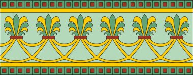 Vector endless colored national persian ornament. Seamless frame, border ethnic pattern of Iranian civilization clipart