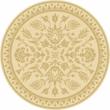 Altın turuncu Türk süsü. Osmanlı çemberi, halka, çerçeve.