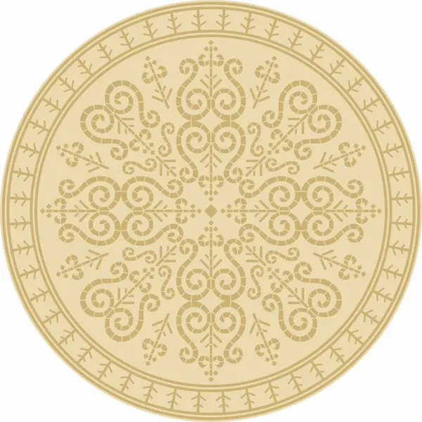 stock vector Vector gold round Yakut ornament. Endless circle, border, frame of the northern peoples of the Far East.