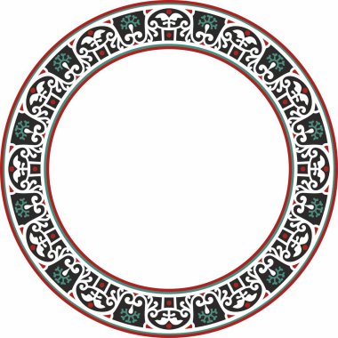 Renkli sınır, çerçeve, Pompeii yüzüğü. Çember Napoli süsü. Antik Roma Sanatı