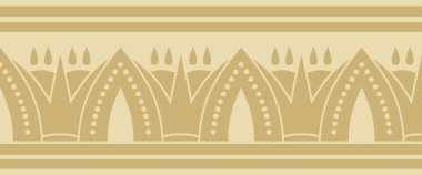 Vektörsüz altın Mısır süsü. Sonsuz sınır, Antik Mısır çerçevesi