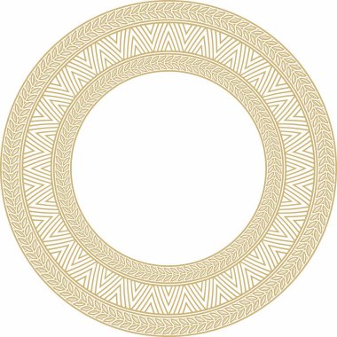 Vektör altın Yakut süsü. Sonsuz çember, sınır, Uzakdoğu 'nun kuzeyindeki insanların çerçevesi.
