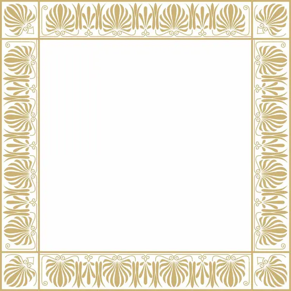 Vektör altın kare klasik Yunan süsü. Avrupa süsü. Sınır, çerçeve Antik Yunan, Roma İmparatorluğu