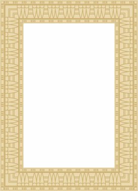 Vektör altın kare Mısır süsü. Sonsuz Dikdörtgen, Antik Mısır 'ın Yüzüğü. Geometrik Afrika çerçevesi