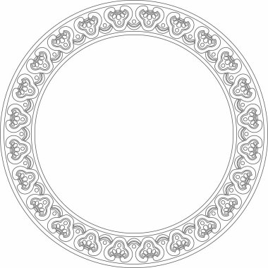 Siyah kontur Çin çemberi, halka, çerçeve. Doğulu insanların, Kore 'nin, Tayvan' ın, Çin 'in, Hong Kong' un, Endonesi 'nin,