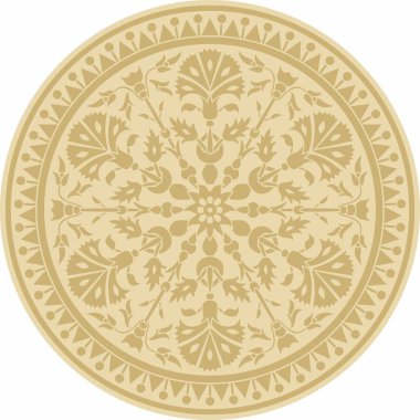 Altın turuncu Türk süsü. Osmanlı çemberi, halka, çerçeve.