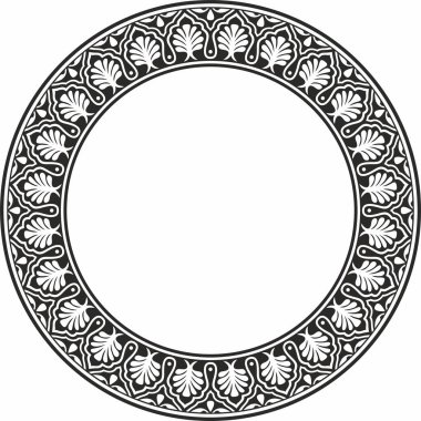 Ulusal Hint süsü etrafında siyah tek renkli taşıyıcı. Çember, halka, sınır, etnik Hindu çerçevesi