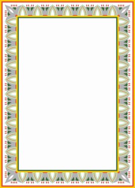 Vektör kare renkli Mısır süsü. Sonsuz sınır, Antik Mısır çerçevesi