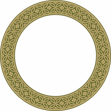 Yeşil Çin çemberli vektör altın, halka, çerçeve. Doğulu insanların, Kore 'nin, Tayvan' ın, Çin 'in, Hong Kong' un, Endonesi 'nin,