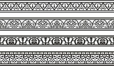 Vector seamless black monochrome border, Pompeii frame. Endless Neopolitan ornament. Art of Ancient Rome clipart