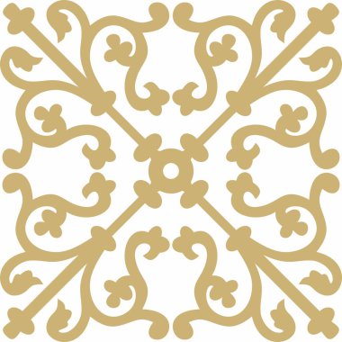 Vektör altın gotik süs. Ortaçağ Avrupa sanatı. Katolik katedrallerinin geleneksel kalıpları