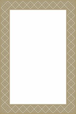 Vektör altın ve siyah kare Belarus ulusal süs çerçevesi. Slav halkları, Rus, Ukraynalı, Sırp, Polonyalı, Bulgar etnik desenli dikdörtgen. Çapraz dikiş şablonu