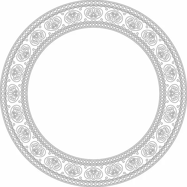 Siyah çizgili vektör eski Rus süsü. Slav sınırı, çerçeve. Çember, halka. Kraliyet odalarının resimleri.