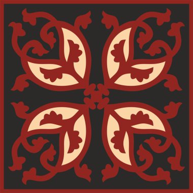 Vektör renkli gotik süs. Ortaçağ Avrupa sanatı. Katolik katedrallerinin geleneksel kalıpları