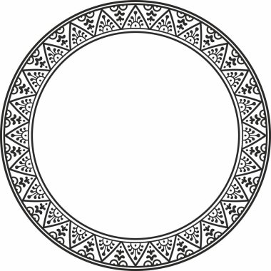 Siyah monokrom kenarı, çerçeve, Pompeii halkası. Çember Napoli süsü. Antik Roma Sanatı