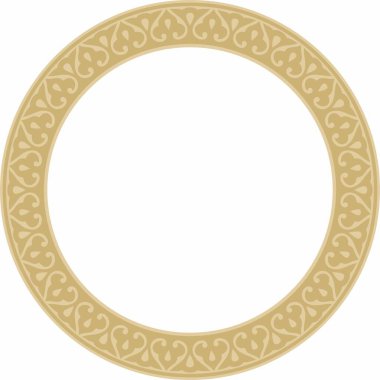 Vektör altın Arap ulusal süsü. Etnik çember, çerçeve, doğu halkası. Farsça resim