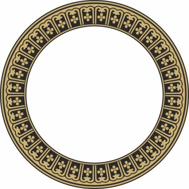 Siyah Çin çemberi, halka, çerçeve, vektör altın. Doğulu insanların, Kore 'nin, Tayvan' ın, Çin 'in, Hong Kong' un, Endonesi 'nin,